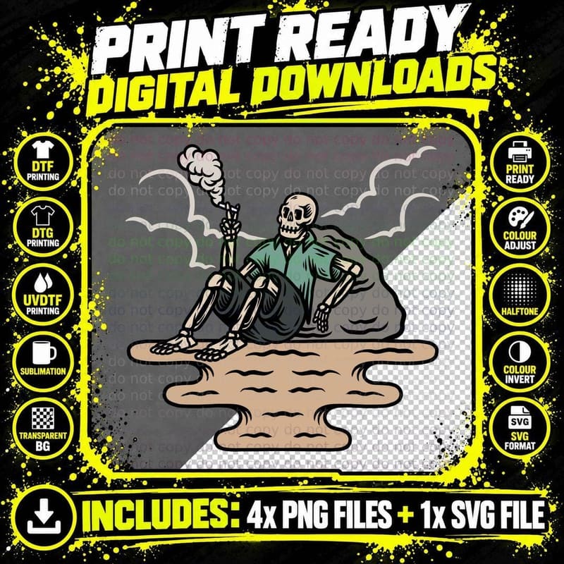Skeleton Couple Gothic Death Love T-Shirt Png SVG Digital Bundle