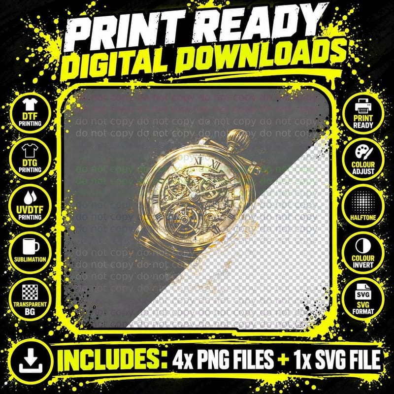 Skeleton Pocket Watch T-Shirt, Halftone Old Money Luxury Png SVG Digital Bundle