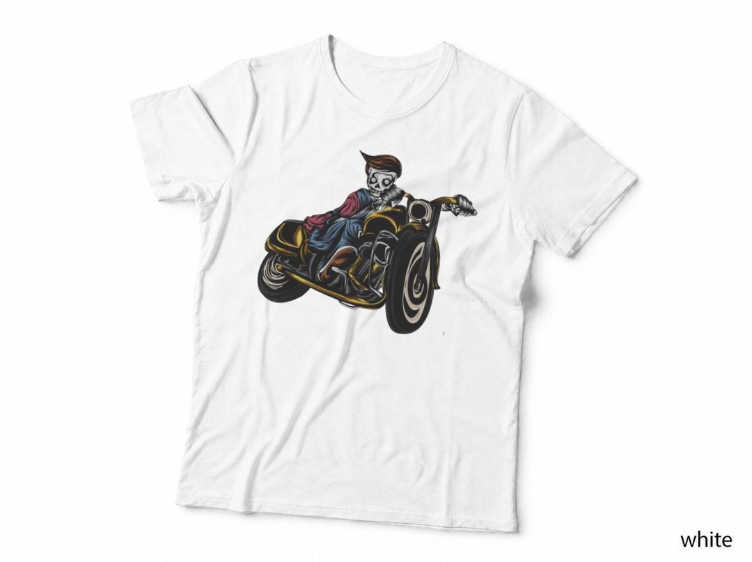 Skeleton Rider Motorcycle Biker Vintage Punk T-Shirt