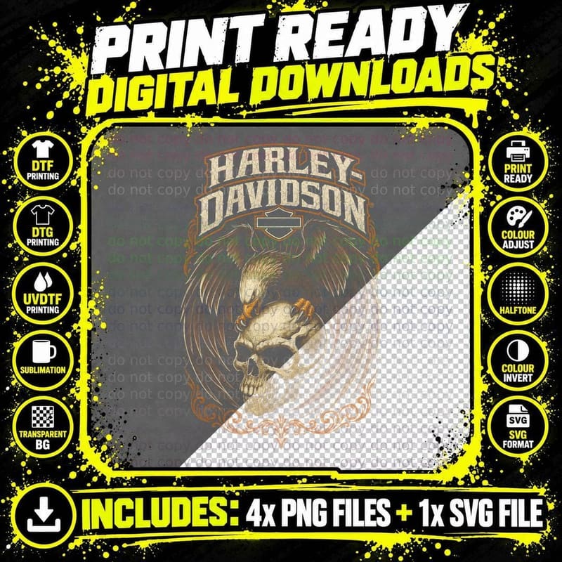 Skeleton Serpent Biker T-Shirt, Halftone Dark Motorcycle Png SVG Digital Bundle