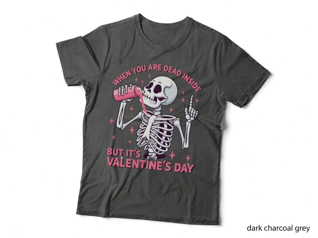 Skeleton When You Are Dead Inside but It's Holding Beer Pink Sparkles T-Shirt