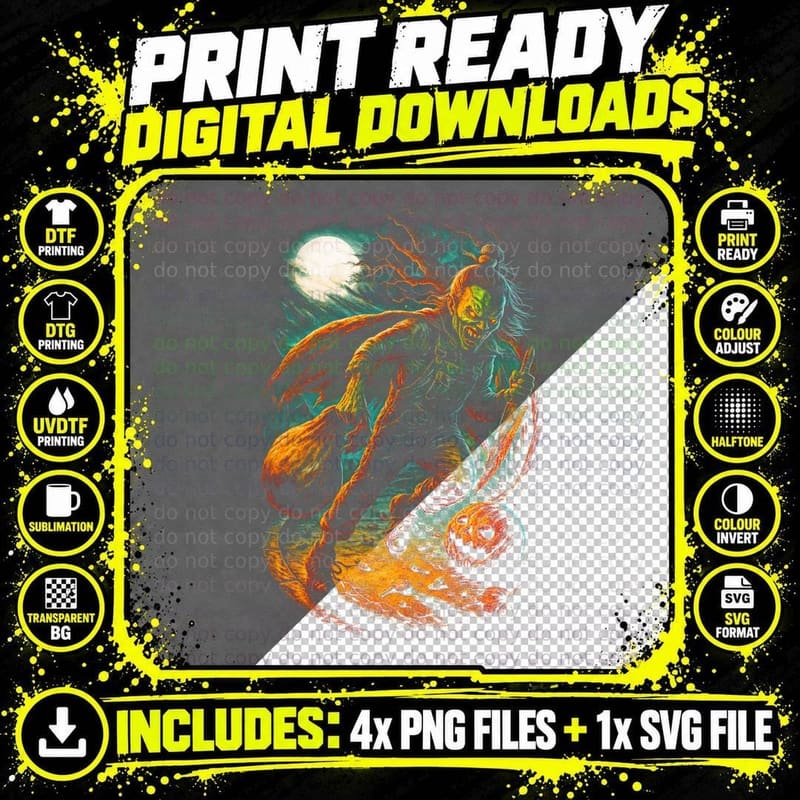 Skeleton Window T-Shirt, Halftone Horror Skull Graphic Png SVG Digital Bundle