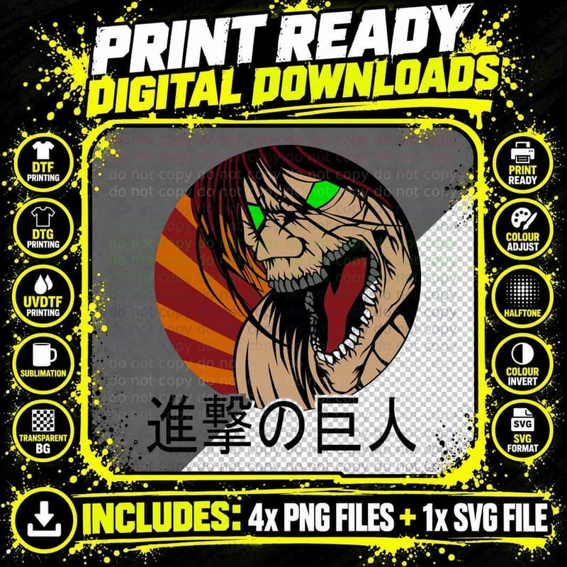 Skull Skeleton Titan Green Eyes Gradient T-Shirt Png SVG Digital Bundle