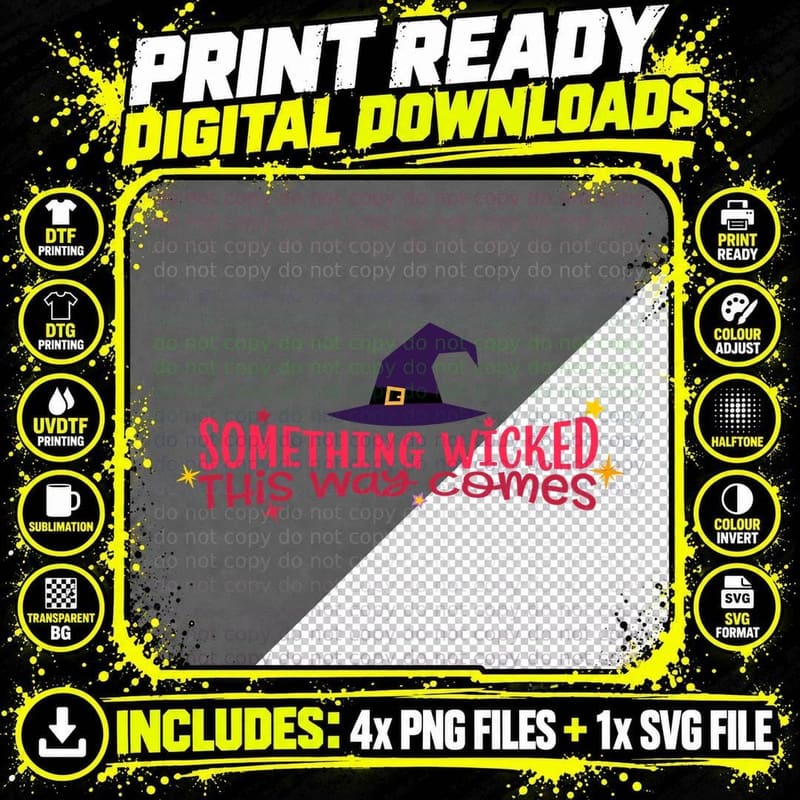 Something Wicked This Way Comes T-Shirt Png SVG Digital Bundle
