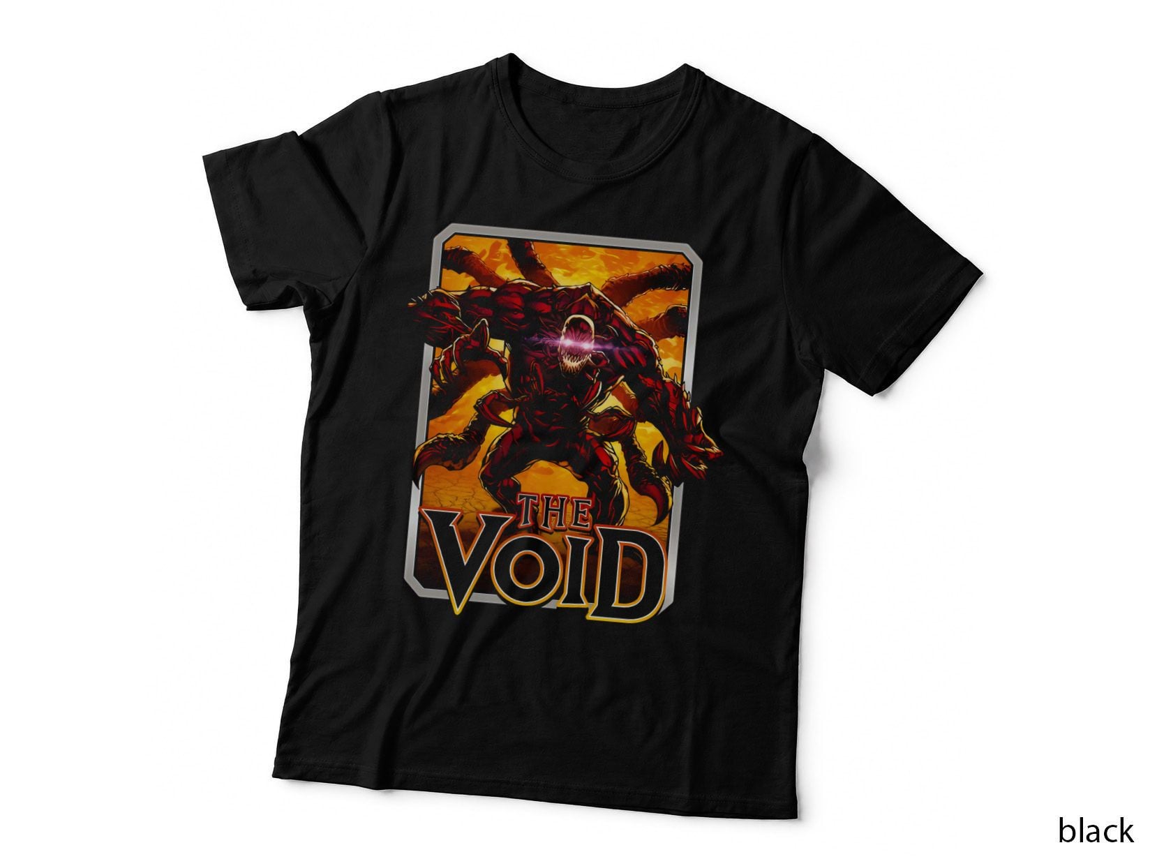 The Void the Halftone Orange Red Monster Creature Demon Horror T-Shirt