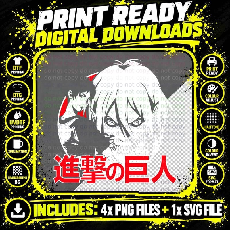 Titan Skull Faced White Hair Horror T-Shirt Png SVG Digital Bundle