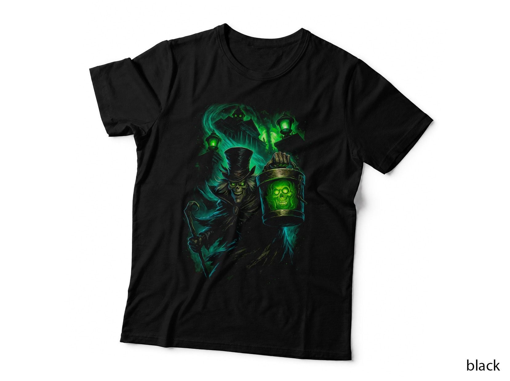 Top Hat Reaper T-Shirt, Halftone Horror Skull Graphic Tee, Spooky Gothic Shirt