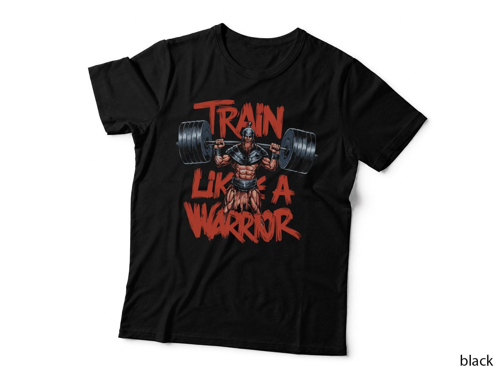 Train Like a Warrior Skeleton Red Distressed Grungy T-Shirt