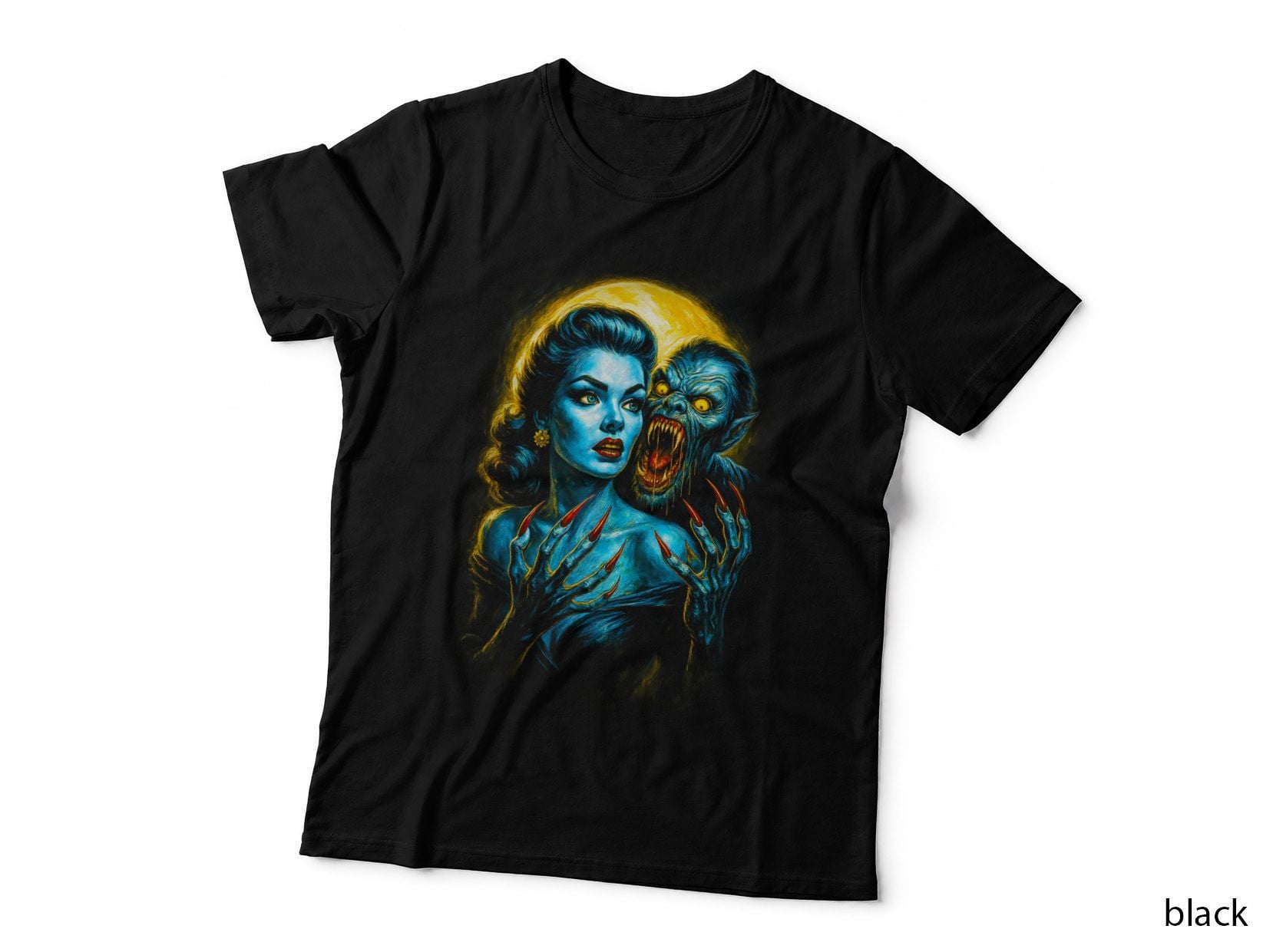 Undead Zombie T-Shirt, Halftone Horror Gore Graphic Tee, Halloween Scary Shirt