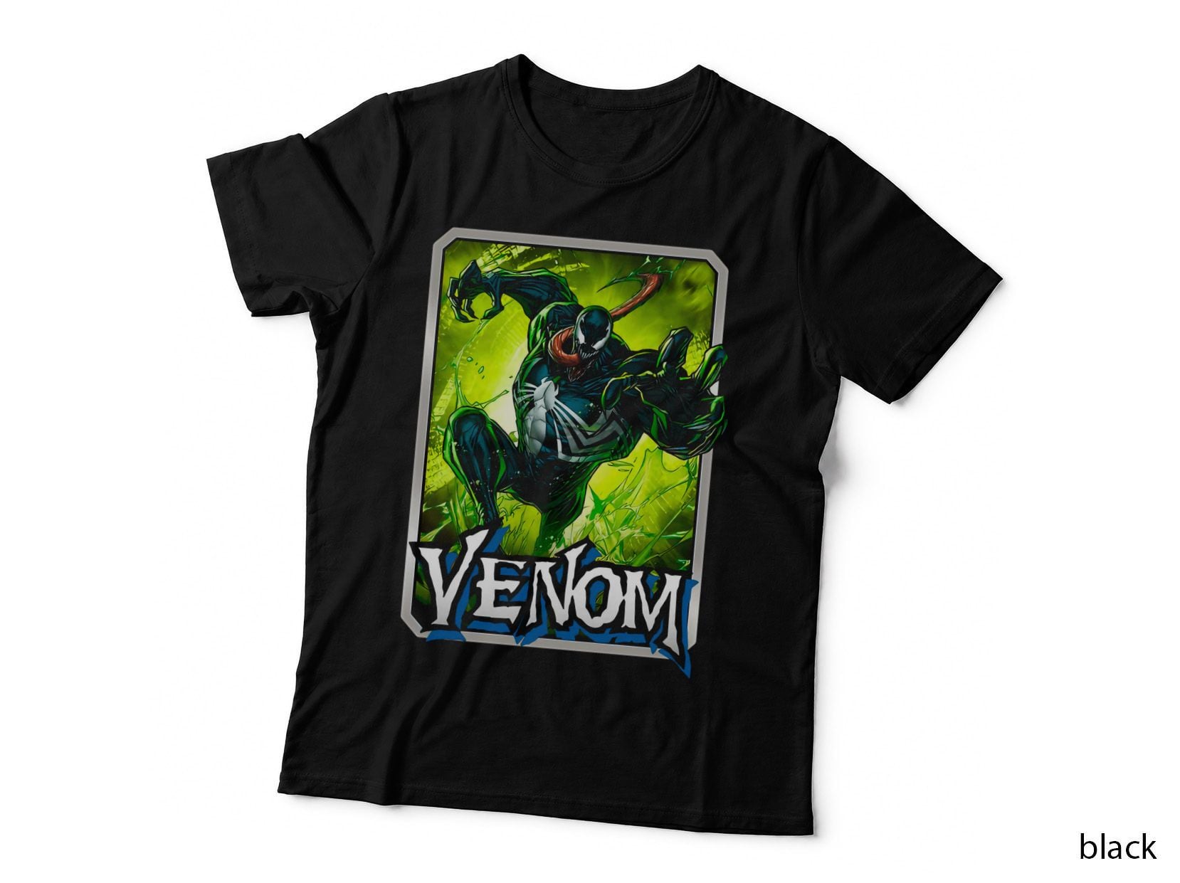 Venom Halftone Yellow Green Alien Symbiote Horror Monster T-Shirt