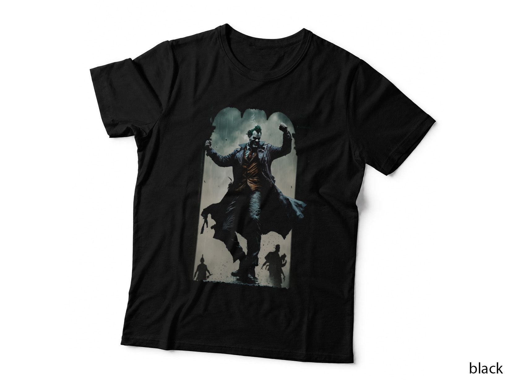 Villain Demon Silhouette Figure Blue Cyan Brown Horror T-Shirt