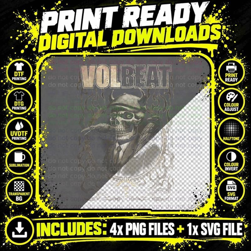 Volbeat Skeleton Formal Suit Gentleman T-Shirt Png SVG Digital Bundle