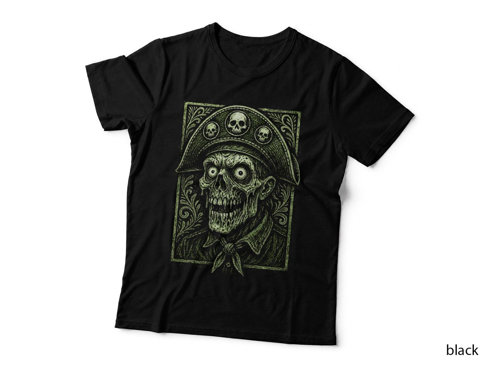 Zombie Helmet Skull T-Shirt, Halftone Dark Rock Graphic Tee, Rock Skull Shirt