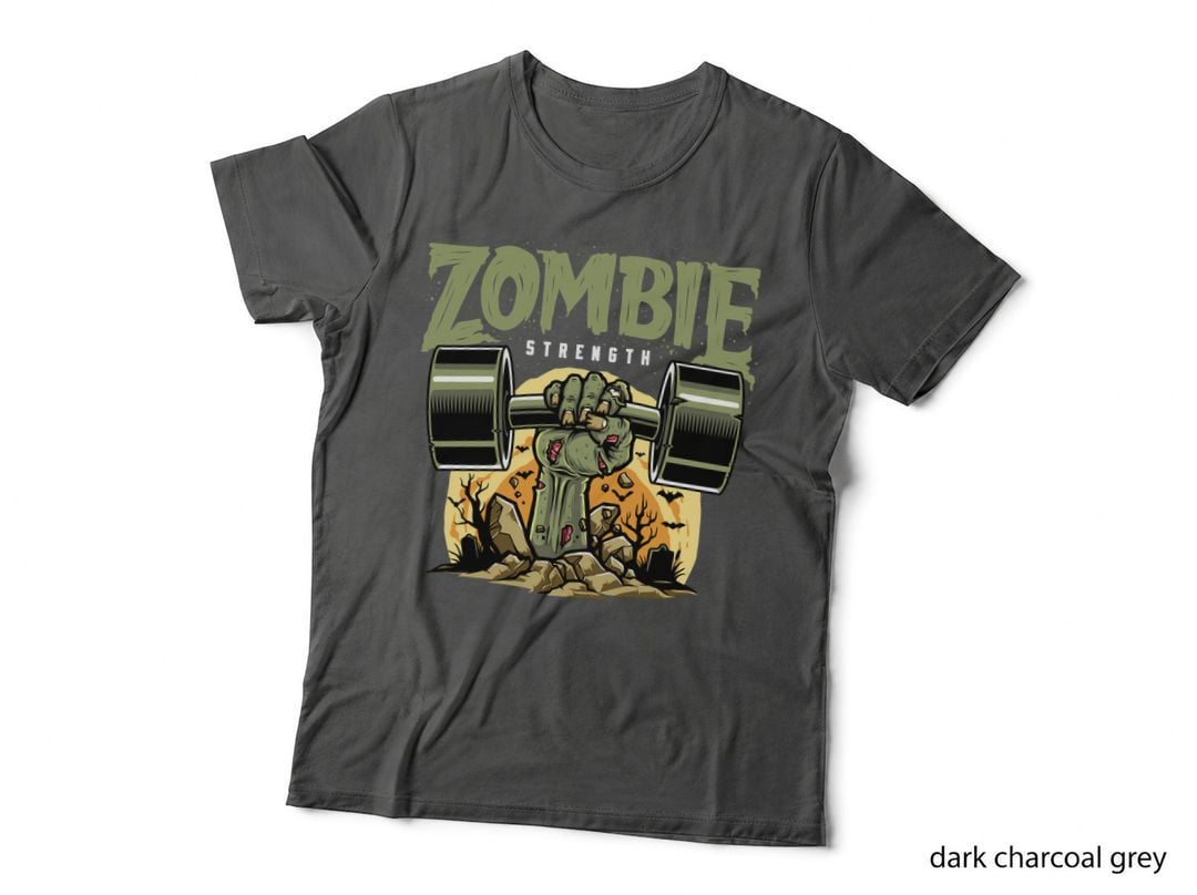 Zombie Strength Dumbbells Green Halloween T-Shirt