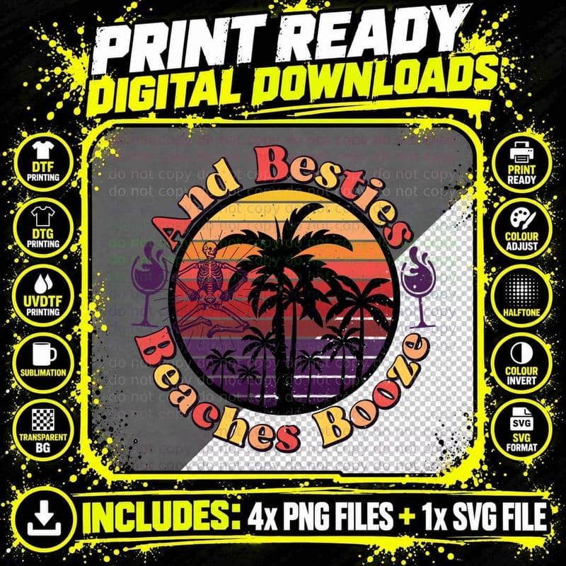 And the Besties Boogie Summer T-Shirt Png SVG Digital Bundle