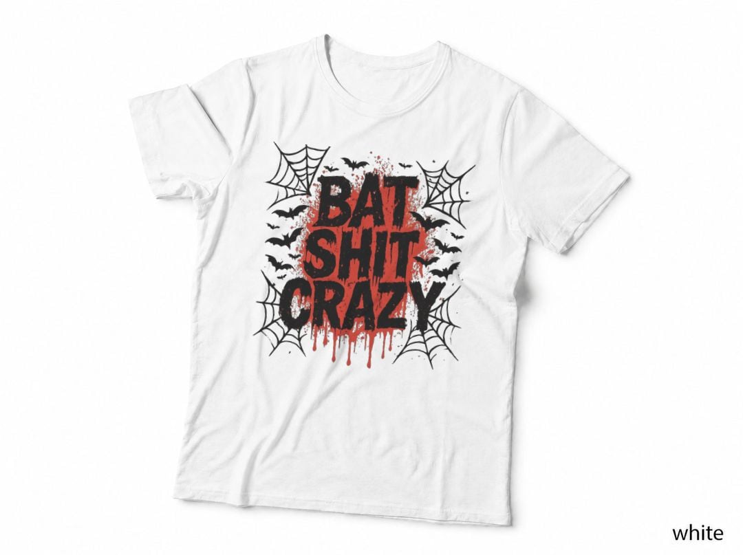 Bad Sh T Raw Halloween T-Shirt, Bloody Dripping Text Splatter Spooky Tee