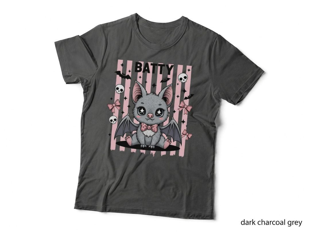 Batty Funny Halloween T-Shirt, Adorable Bat with Bow Tie Graphic Tee
