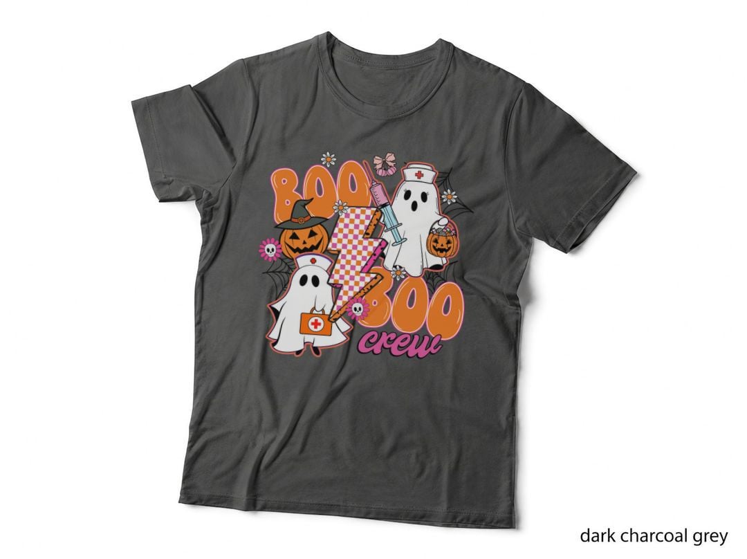 Boo Crew Halloween T-Shirt, Ghosts as Nurses Medical Spooky Tee