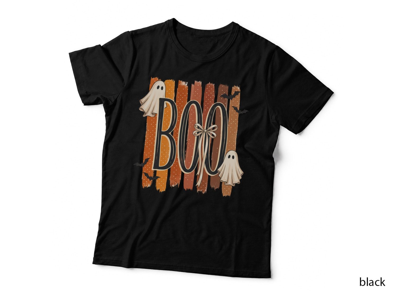 Boo Halloween T-Shirt, Boo Text Ghostly Decoration Spooky Tee