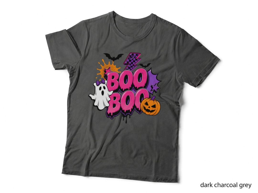 Boo Halloween T-Shirt, Dripping Magenta Boo Text Spooky Tee