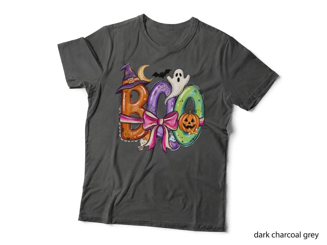 Boo Halloween T-Shirt, Witch Hat Ghost Pumpkin Spooky Tee, Spooky Season Shirt