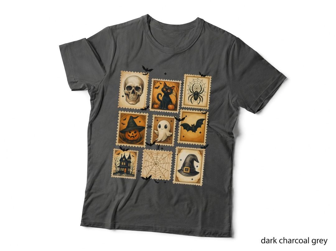 Classic Halloween Postage Stamps Halloween T-Shirt, Spooky Season Graphic Tee