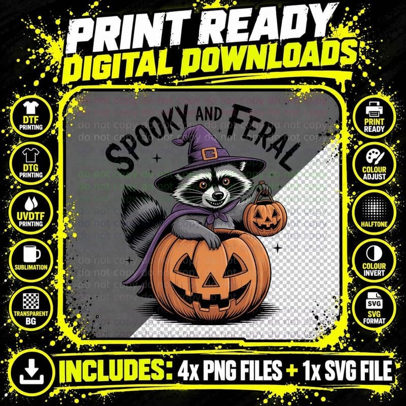 Colorful Halloween Pumpkins Halloween T-Shirt Png SVG Digital Bundle