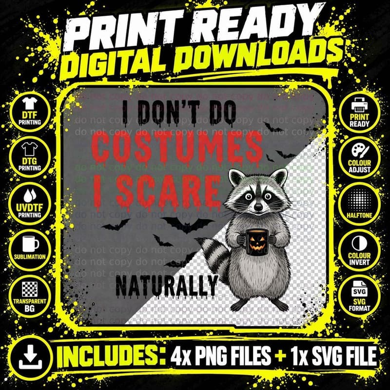 Costumes I Scare Halloween T-Shirt Png SVG Digital Bundle