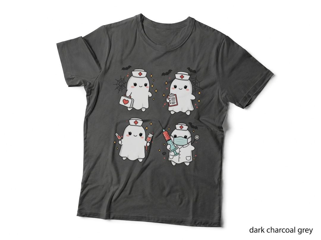 Cute Healthcare Nurse Ghosts Halloween T-Shirt, Spooky Season Graphic Tee