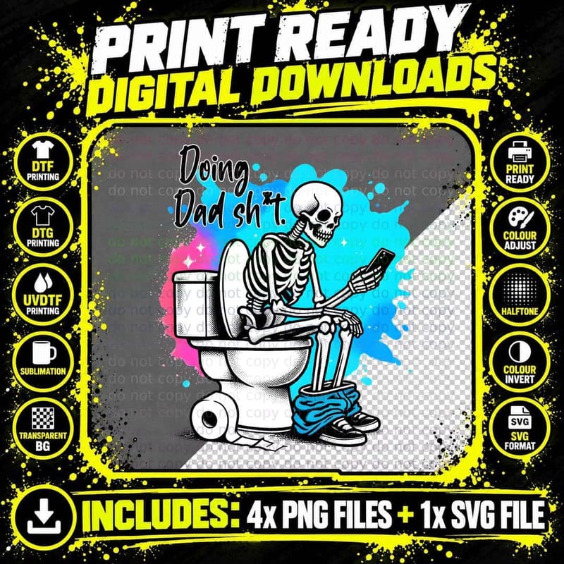 Doing Dad Sh T. Fathers Day T-Shirt Png SVG Digital Bundle