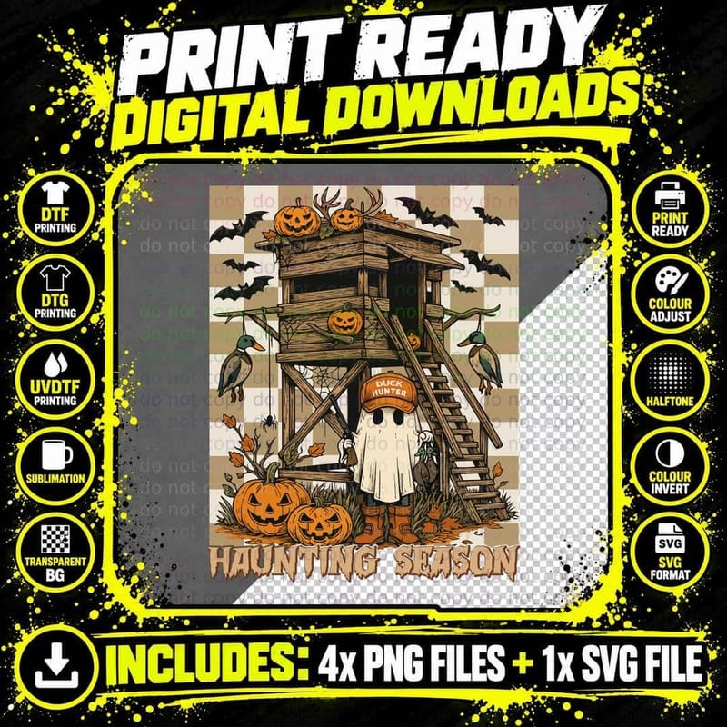 Duck Hunter Hunting T-Shirt, Ghost Hunter in a Duck Png SVG Digital Bundle