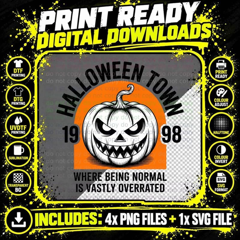 Evil Menacing Jack-O-Lantern Face Halloween T-Shirt Png SVG Digital Bundle