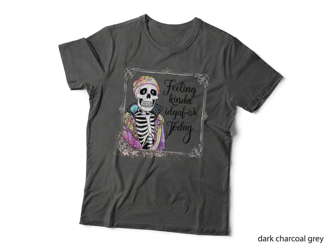 Fancy Decorated Skeleton in Frame T-Shirt, Funny Sarcastic Graphic Tee