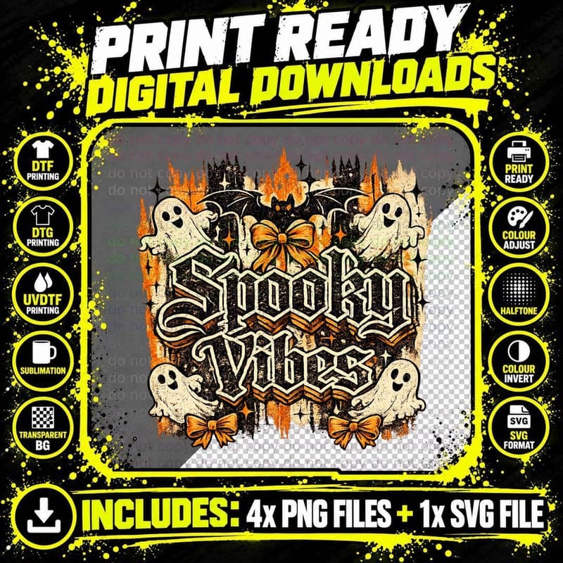 Floral Skull Witch Design Halloween T-Shirt Png SVG Digital Bundle