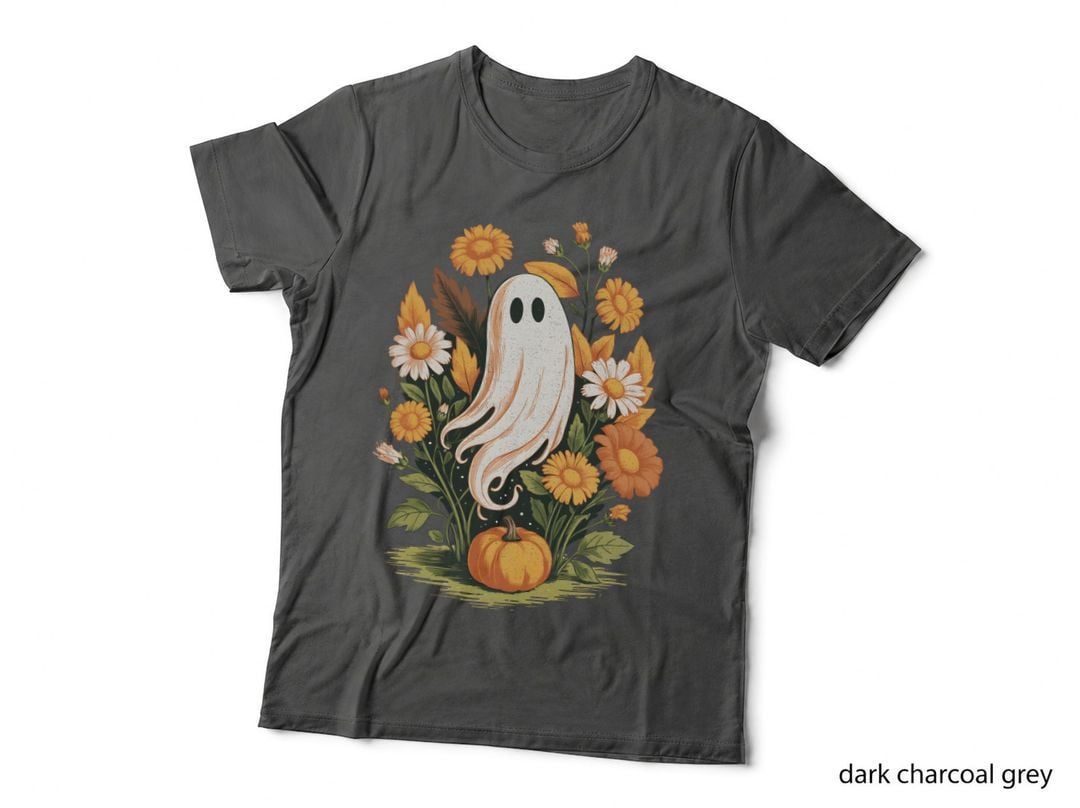 Ghost Bat Bow Daisies Halloween T-Shirt, Spooky Season Graphic Tee