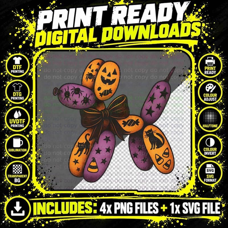 Halloween Candy Corn Balloon Decoration Halloween T-Shirt Png SVG Digital Bundle