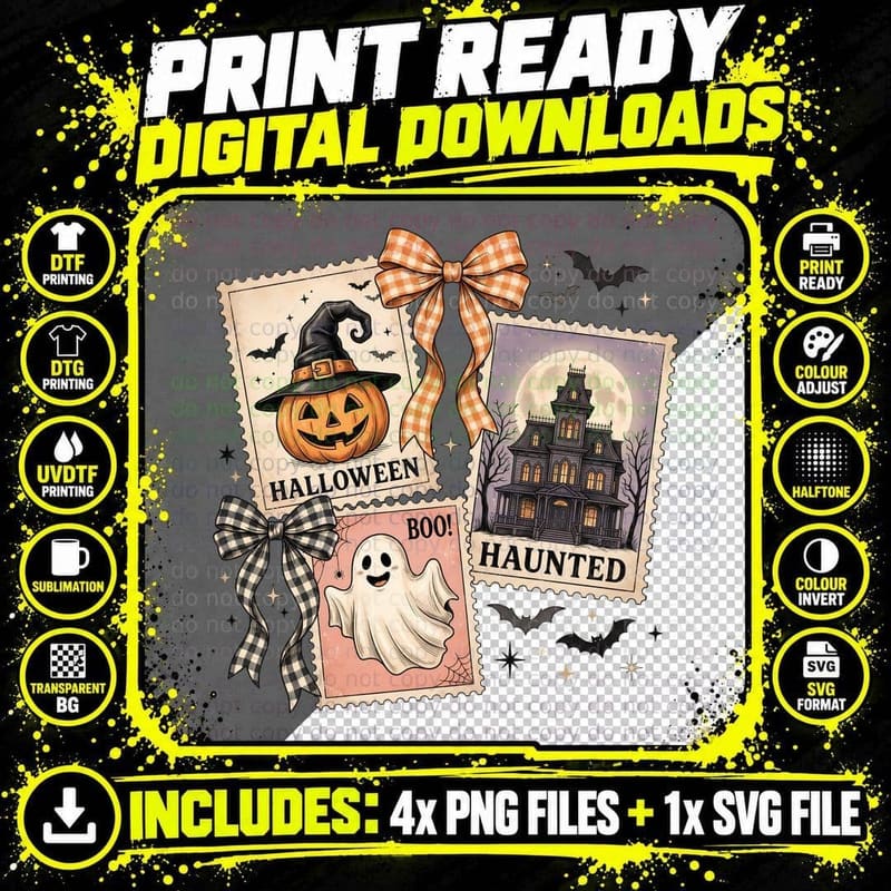 Halloween Haunted Boo! Halloween T-Shirt Png SVG Digital Bundle