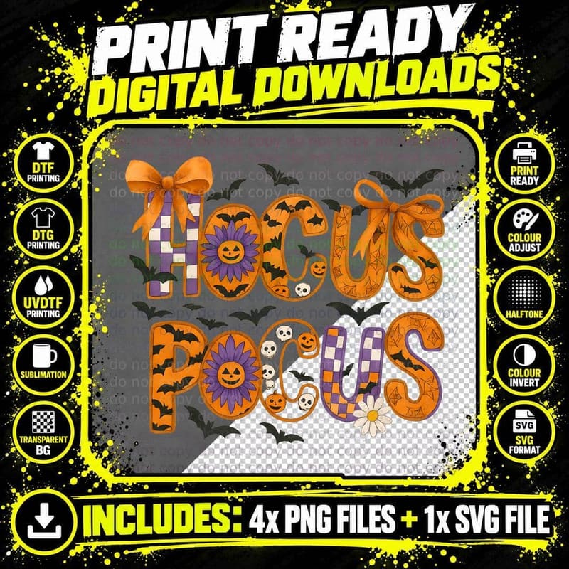 Halloween Postage Stamp Designs Halloween T-Shirt Png SVG Digital Bundle