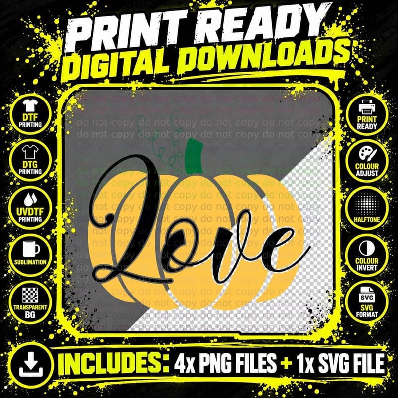 Life Fall T-Shirt, Yellow Pumpkin Text Design Autumn Tee Png SVG Digital Bundle