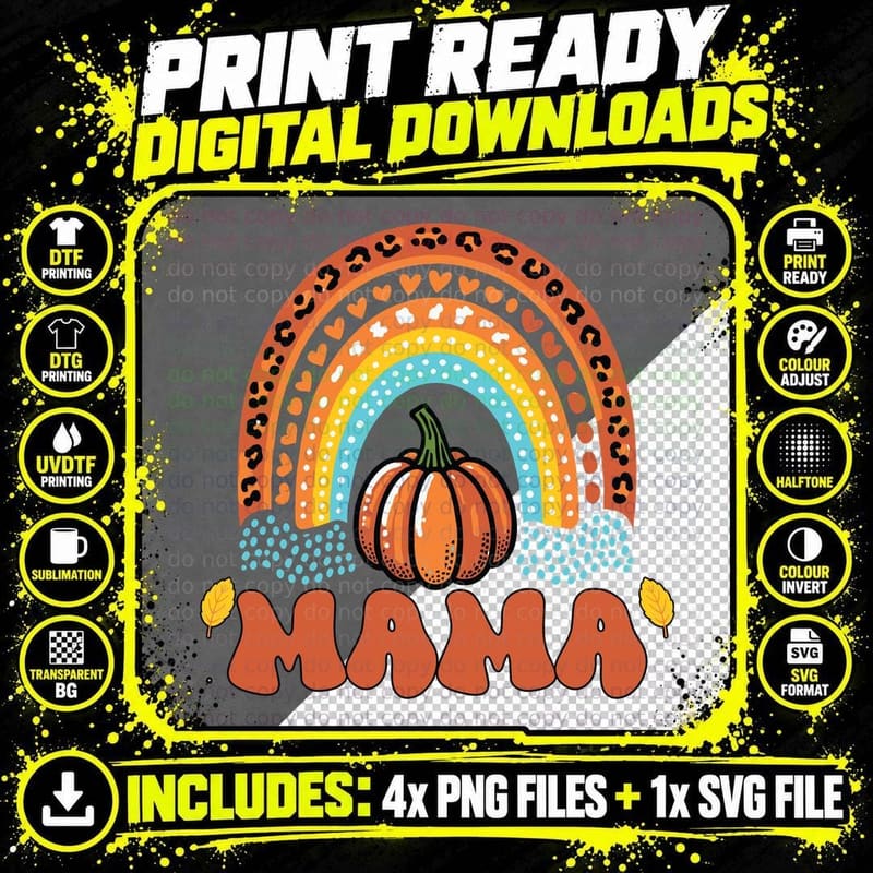 Mama Is Pumpkin Spice Smooth Fall T-Shirt Png SVG Digital Bundle