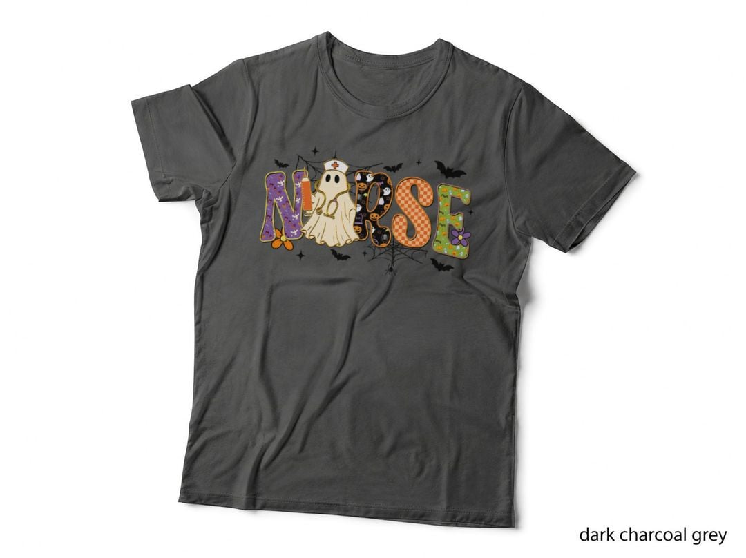 Nose Halloween T-Shirt, Nurse Ghost Pumpkin Letters Spooky Tee