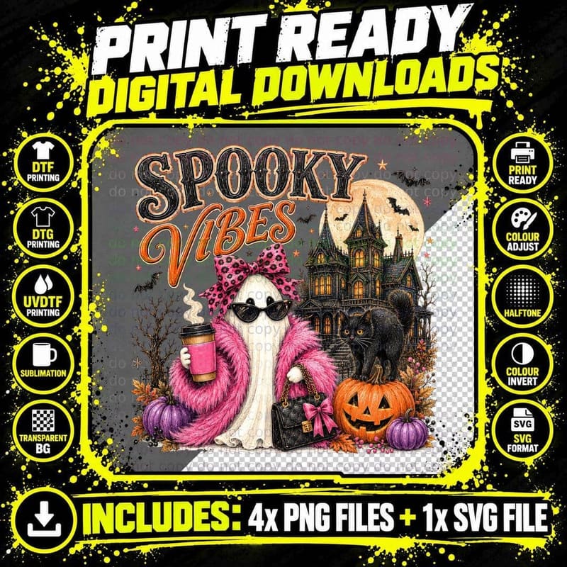 Orange Pumpkin Harvest Halloween T-Shirt Png SVG Digital Bundle