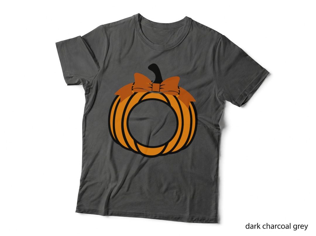 Orange Pumpkin Orange Bow Fall T-Shirt, Autumn Season Graphic Tee