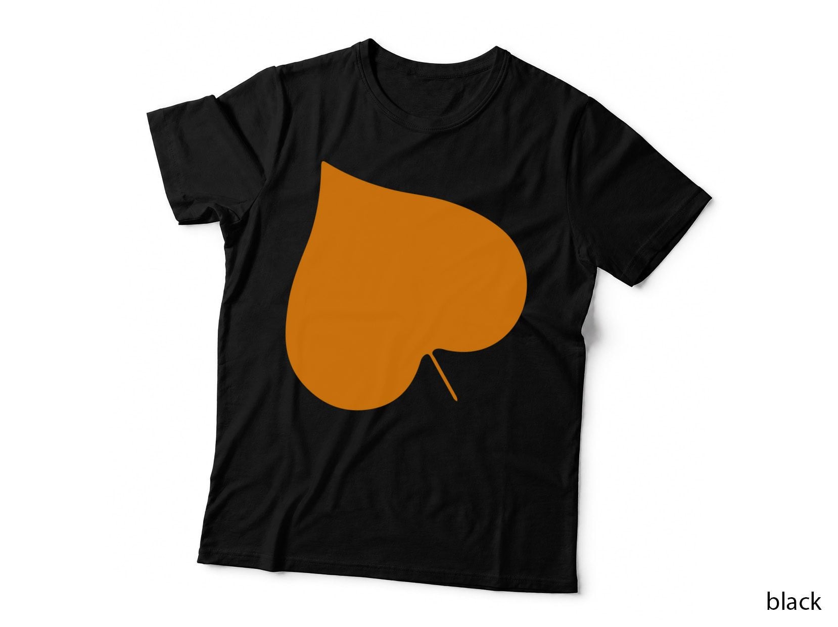 Orange Solid Pumpkin Teardrop Shape Fall T-Shirt, Autumn Season Graphic Tee