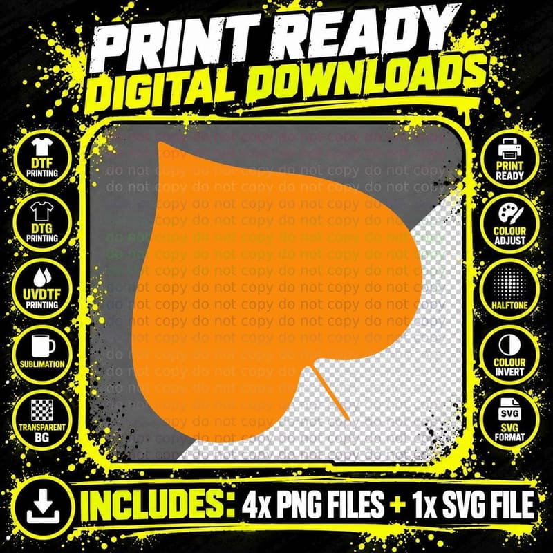 Orange Solid Pumpkin Teardrop Shape Fall T-Shirt Png SVG Digital Bundle
