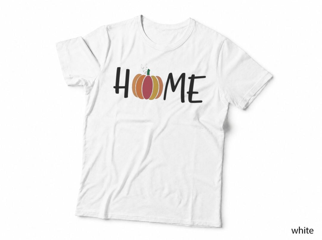Pale Yellow Pumpkin Outline Fall T-Shirt, Autumn Season Graphic Tee