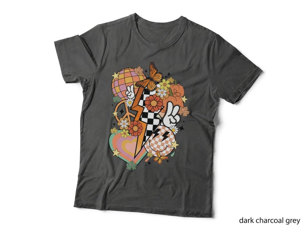 Pink and White Pumpkins Fall T-Shirt, Autumn Season Graphic Tee