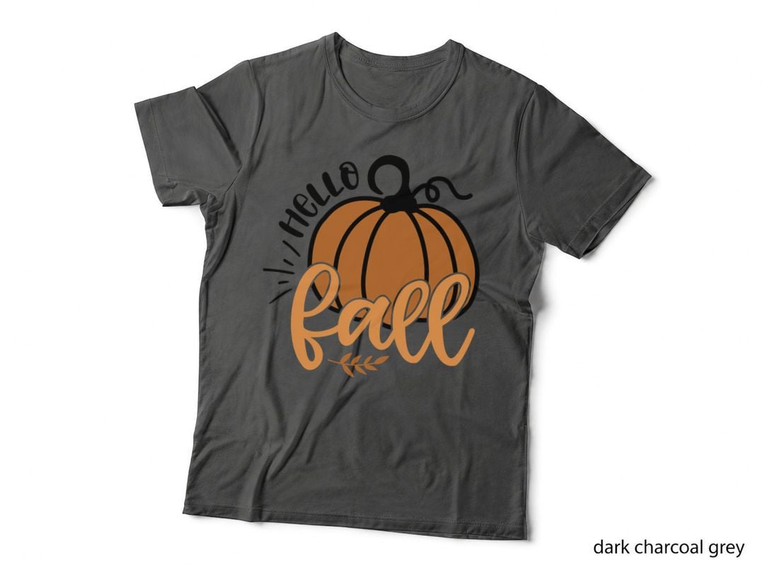 Pork Fall T-Shirt, Pumpkin with Wheat Leaves Autumn Tee, Fall Vibes Shirt