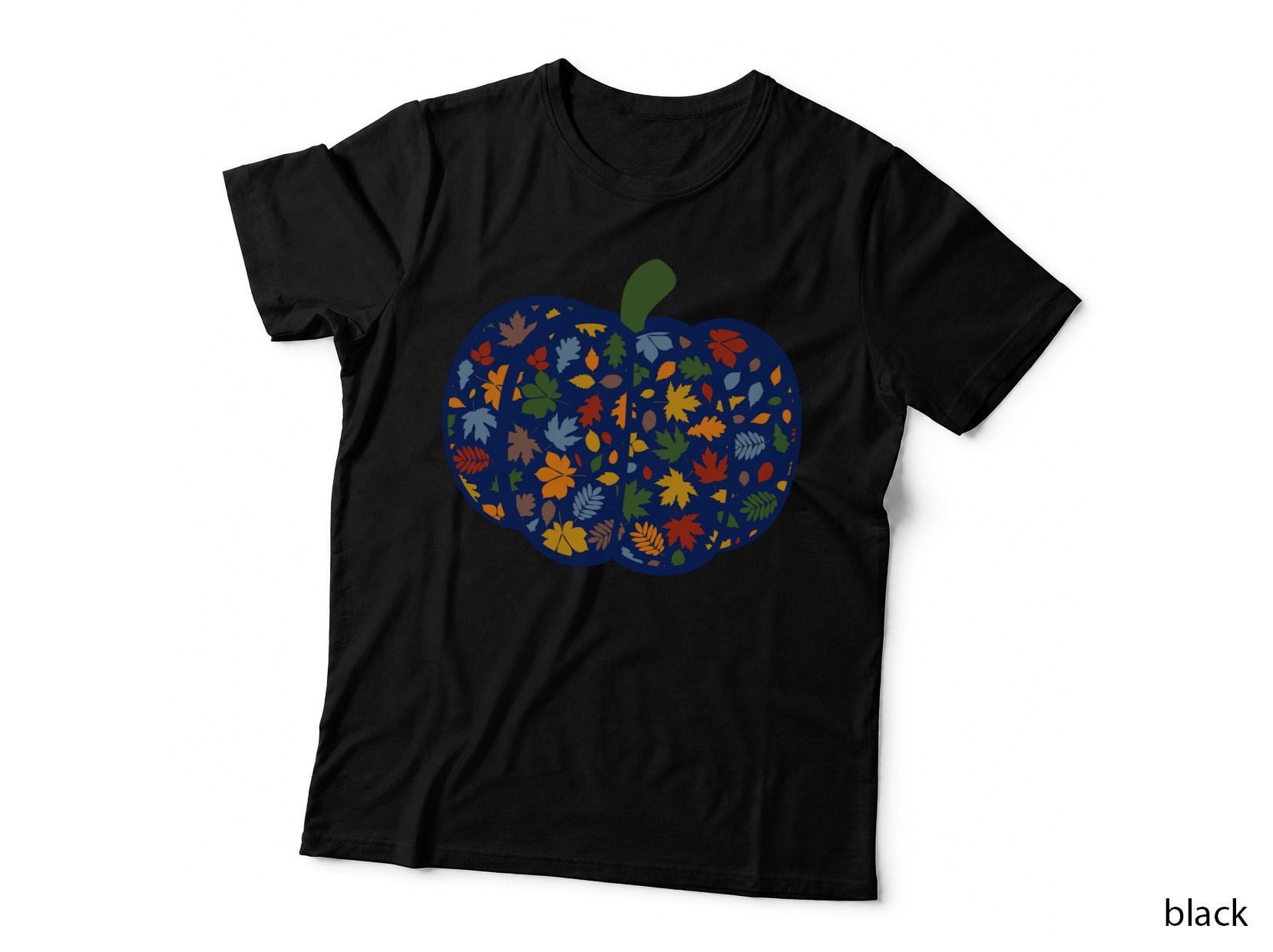 Pumpkin Apple Autumn Leaves Fall T-Shirt, Autumn Season Graphic Tee