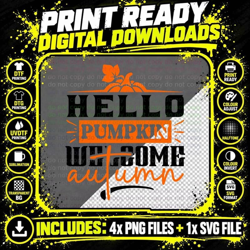 Pumpkin Autumn Fall T-Shirt, Scarecrow Pumpkin Field Png SVG Digital Bundle